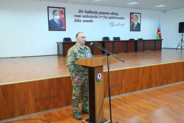 “Konstitusiya və Suverenlik İli” çərçivəsində Fövqəladə Hallar Nazirliyinin Mülki Müdafiə Qoşunlarında 8 Noyabr-“Zəfər Günü”nün beşilliyi münasibətilə tədbir keçirildi