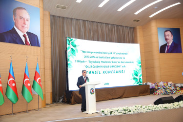 Binəqədi rayonunda “Yaşıl dünya naminə həmrəylik ili” çərçivəsində 2023-2024-cü ili əhatə təhsil ilinin yekunlarına və 5 Oktyabr - “Beynəlxalq Müəllimlər Günü”nə həsr olunmuş “Qalib ölkənin qalib gəncləri” adlı təhsil konfransı keçirildi