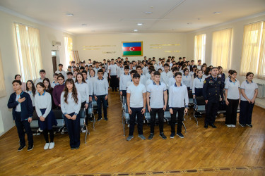 Binəqədi rayonu 115 nömrəli tam orta məktəbdə "Narkotiksiz gələcək naminə” mövzusunda görüş keçirildi