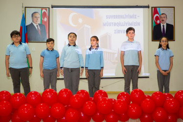 Binəqədi rayonu 83 nömrəli məktəb-liseyin birgə təşkilatçılığı ilə "Konstitusiya və Suverenlik ili"nə həsr edilmiş "Suverenliyimiz-Müstəqilliyimizin zirvəsi" adlı tədbir keçirildi