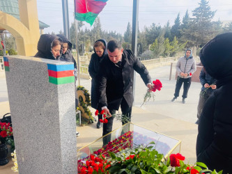 Şəhid Hacıyev Toğrul Rüfət oğlunun doğum günü ilə əlaqədar məzarı ziyarət olundu