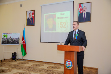 Binəqədi rayonu İlqar Məmmədov adına 298 № li tam orta məktəbdə şəhidin 52-ci ildönümü münasibətilə “Əbədiyaşar qəhrəman” adlı tədbir keçirildi