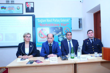 Binəqədi rayonu 283 № li tam orta məktəbdə valideynlərin iştirakı ilə “Narkomanlığa qarşı mübarizədə ailələrin rolu” mövzusunda maarifləndirici görüş keçirildi