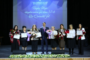 Yeni Azərbaycan Partiyası Binəqədi rayon təşkilatının yaradılmasının 33-cü ildönümünə və 8 Mart Beynəlxalq Qadınlar Gününə  həsr olunmuş tədbir keçirildi