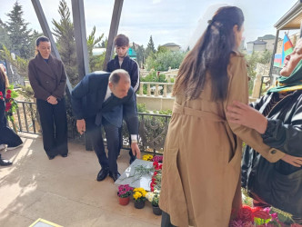 Şəhid Baxışova Arəstə Kərim qızının şəhadətinin ildönümü ilə əlaqədar məzarı ziyarət olundu