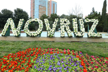 Novruz bayramı ərəfəsində Binəqədi rayonunun prospektləri, küçələri, parkları bayram əhval-ruhiyyəsi ilə bəzədilib