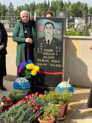 Şəhid Əzizov Elgün Elman oğlunun şəhadətinin ildönümü ilə əlaqədar məzarı ziyarət olundu