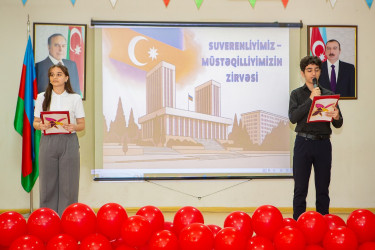 Binəqədi rayonu 83 nömrəli məktəb-liseyin birgə təşkilatçılığı ilə "Konstitusiya və Suverenlik ili"nə həsr edilmiş "Suverenliyimiz-Müstəqilliyimizin zirvəsi" adlı tədbir keçirildi