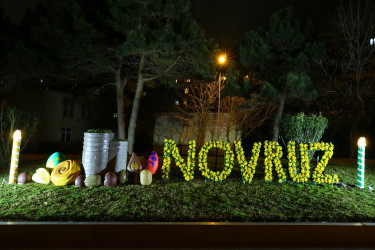 Novruz bayramı ərəfəsində Binəqədi rayonunun prospektləri, küçələri, parkları bayram əhval-ruhiyyəsi ilə bəzədilib