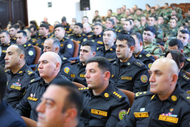 “Konstitusiya və Suverenlik İli” çərçivəsində Fövqəladə Hallar Nazirliyinin Mülki Müdafiə Qoşunlarında 8 Noyabr-“Zəfər Günü”nün beşilliyi münasibətilə tədbir keçirildi