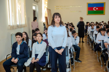 Binəqədi rayonu 115 nömrəli tam orta məktəbdə "Narkotiksiz gələcək naminə” mövzusunda görüş keçirildi