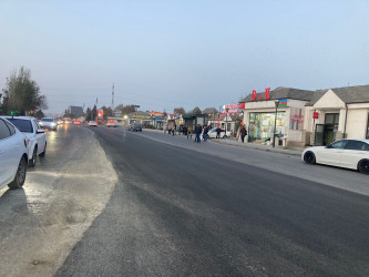 Binəqədi rayonu M.Ə.Rəsulzadə qəsəbəsi Zəngəzur yolunda aparılan işlər yekunlaşdı