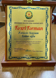 248 № li tam orta məktəbin direktoru Xəyyam Səttar oğlu Fərəcov Binəqədi Rayon İcra Hakimiyyəti başçısının Fəxri Fərmanı ilə təltif edildi