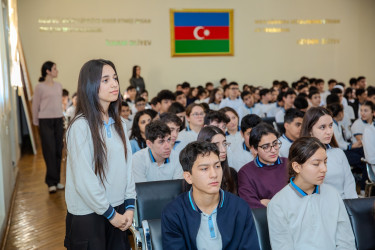 Binəqədi rayonu 115 nömrəli tam orta məktəbdə "Narkotiksiz gələcək naminə” mövzusunda görüş keçirildi