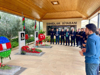 Şəhid Mustafayev Elnur Nəcəf oğlunun şəhadətinin ildönümü ilə əlaqədar məzarı ziyarət olundu