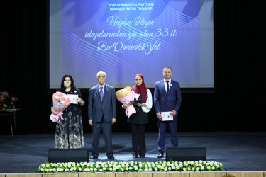 Yeni Azərbaycan Partiyası Binəqədi rayon təşkilatının yaradılmasının 33-cü ildönümünə və 8 Mart Beynəlxalq Qadınlar Gününə  həsr olunmuş tədbir keçirildi