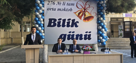 16 sentyabr 2024-cü il tarixində Binəqədi rayonu 276 saylı tam orta məktəbdə də 15 Sentyabr-“Bilik Günü” qeyd edildi