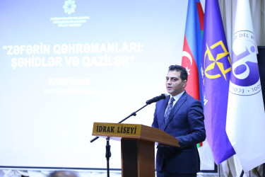 "İdrak” liseyində "Konstutsiya və Suverenlik ili" çərçivəsində “ 8 Noyabr-Zəfər Gününün beşinci ildönümünə həsr olunmuş "Zəfərin qəhrəmanları: şəhidlər və qazilər" adlı tədbir təşkil olundu