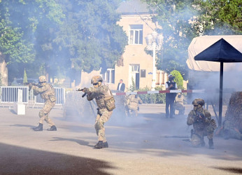 Milli Qurtuluş Gününə həsr olunmuş XXIX “Şahin” hərbi-idman oyununun final mərhələsində birinciliyi Binəqədi rayonu qazandı