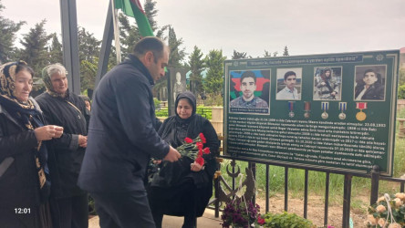 Şəhid Rəhimov Zamin Vahid oğlunun doğum günü ilə əlaqədar məzarı ziyarət olundu