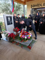 Şəhid Rüstəmov Vüsal Valeh oğlunun şəhadətinin ildönümü ilə əlaqədar məzarı ziyarət olundu
