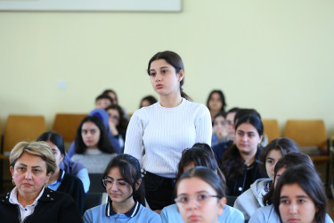 Binəqədi rayonu 144 № li tam orta məktəbdə "Narkotiksiz gələcək naminə!” mövzusunda növbəti maarifləndirici tədbir keçirildi