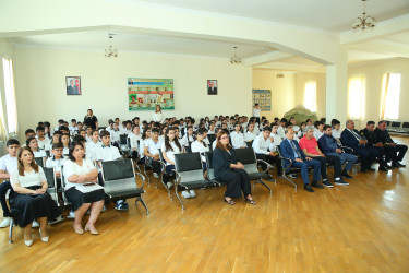 Binəqədi rayonu 182 nömrəli tam orta məktəbdə "Narkotiksiz gələcək naminə!” mövzusunda növbəti maarifləndirici tədbir keçirildi