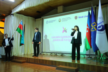 "İdrak” liseyində "Konstutsiya və Suverenlik ili" çərçivəsində “ 8 Noyabr-Zəfər Gününün beşinci ildönümünə həsr olunmuş "Zəfərin qəhrəmanları: şəhidlər və qazilər" adlı tədbir təşkil olundu