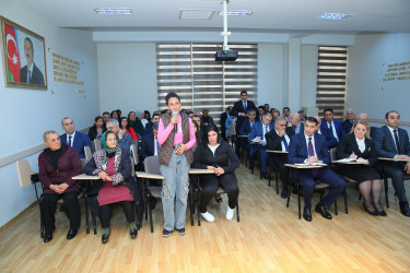 04 noyabr 2025-ci il tarixində Binəqədi Rayon İcra Hakimiyyətinin başçısı Elxan Allahverdiyevin 7-ci mikrorayon sakinləri ilə səyyar qəbulu keçirildi