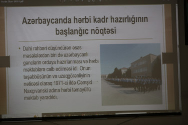 Binəqədi rayonu 83 № li məktəb-liseydə Ümummilli Lider Heydər Əliyevin xatirəsinə həsr olunmuş “Ulu Öndərin izi ilə – nəsildən nəsilə” adlı tədbir keçirildi