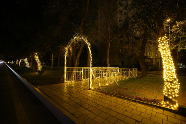 31 Dekabr - “Dünya Azərbaycanlılarının Həmrəyliyi Günü” və “Yeni il” bayramı münasibətilə Binəqədi rayonunun prospektləri, küçələri, parkları bəzədildi