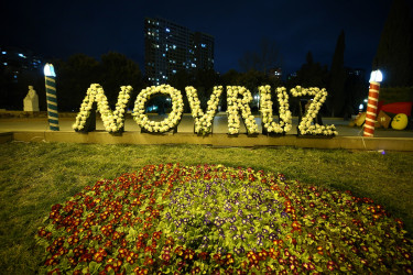 Novruz bayramı ərəfəsində Binəqədi rayonunun prospektləri, küçələri, parkları bayram əhval-ruhiyyəsi ilə bəzədilib