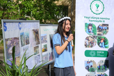 Binəqədi rayonu 144 nömrəli tam orta məktəbdə “Yaşıl dünya naminə həmrəylik ili” çərçivəsində "Dünyamızı qoruyaq!" adlı tədbir 30.04.2024