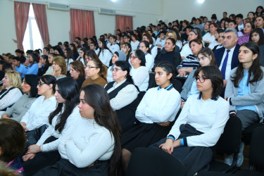 276 nömrəli tam orta məktəbdə “Ümummilli Lider Heydər Əliyevin dil siyasəti dövlət quruculuğu kontekstində” mövzusunda konfrans 08.12.2023