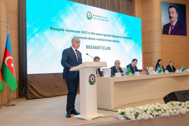 28 yanvar 2026-cı il tarixində Binəqədi Rayon İcra Hakimiyyətində 2025-ci ilin sosial-iqtisadi inkişafının yekunlarına və qarşıda duran vəzifələrə həsr olunan hesabat iclası