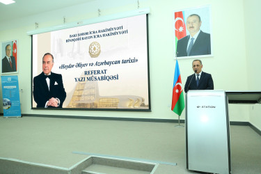 13 aprel 2026-cı il tarixində“Şəhərsalma və Memarlıq İli” çərçivəsində xalqımızın ümmumilli lideri Heydər Əliyevin əziz xatirəsinə həsr olunmuş “Heydər Əliyev və Azərbaycan tarixi” mövzusunda elmi-praktik konfransın rayon mərhələsi