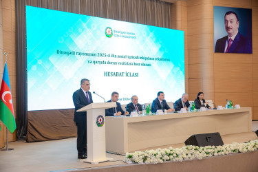 28 yanvar 2026-cı il tarixində Binəqədi Rayon İcra Hakimiyyətində 2025-ci ilin sosial-iqtisadi inkişafının yekunlarına və qarşıda duran vəzifələrə həsr olunan hesabat iclası