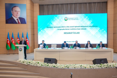 28 yanvar 2026-cı il tarixində Binəqədi Rayon İcra Hakimiyyətində 2025-ci ilin sosial-iqtisadi inkişafının yekunlarına və qarşıda duran vəzifələrə həsr olunan hesabat iclası