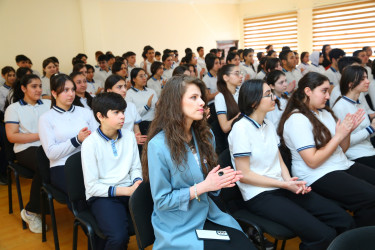 Binəqədi rayonu 267 № li məktəb-liseydə "Narkotiksiz gələcək naminə” mövzusunda görüş 13.03.2025