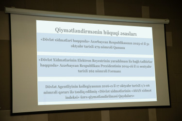23 fevral 2026-cı il tarixində Azərbaycan Respublikasının Prezidenti yanında Vətəndaşlara Xidmət və Sosial İnnovasiyalar üzrə Dövlət Agentliyində 2025-ci il üzrə “ASAN xidmət indeksi” üzrə qiymətləndirmə nəticələrinə və “ASAN müraciət” informasiya sisteminin fəaliyyətinə dair illik hesabat