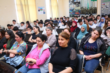 Binəqədi rayonu 99 nömrəli tam orta məktəbdə “Yeniyetmələr arasında peşə təhsilinin təbliği” layihəsi çərçivəsində maarifləndirici tədbir 18.04.2024