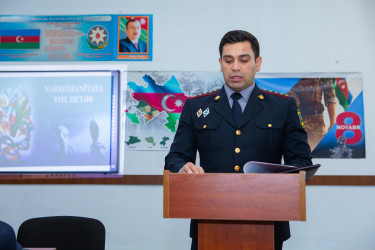 Binəqədi rayonu 102 № li tam orta məktəbdə "Narkotiksiz gələcək naminə” mövzusunda görüş 11.03.2025